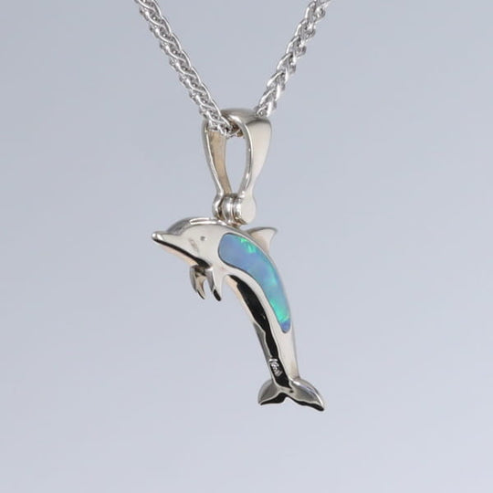 Opal Pendant Inlaid Sea Life Dolphin