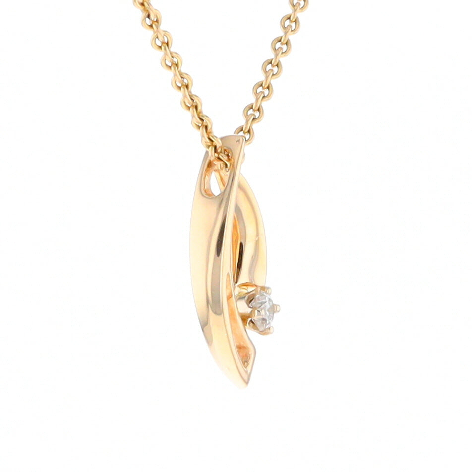 Marquise Open Swirl Slide Pendant with Diamond Accent