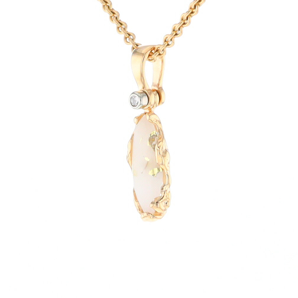 Gold Quartz Freeform Pendant (G2)