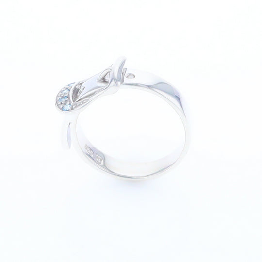 Silver Blue Topaz Belt Ring