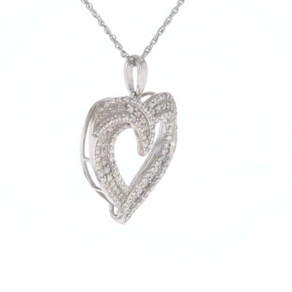 Frosted Diamond Heart Necklace