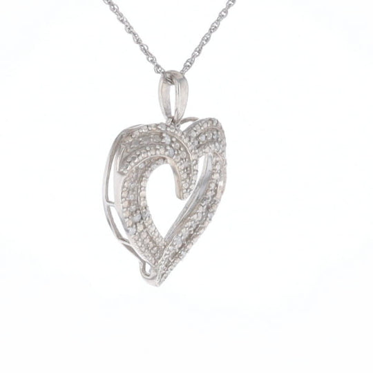 Frosted Diamond Heart Necklace