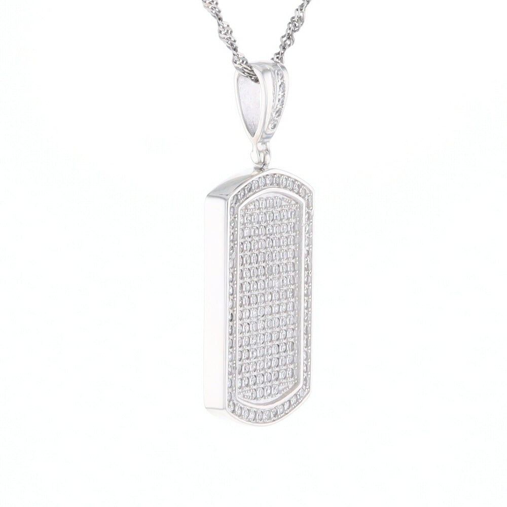 Cubic Zirconia Dog Tag Pendant