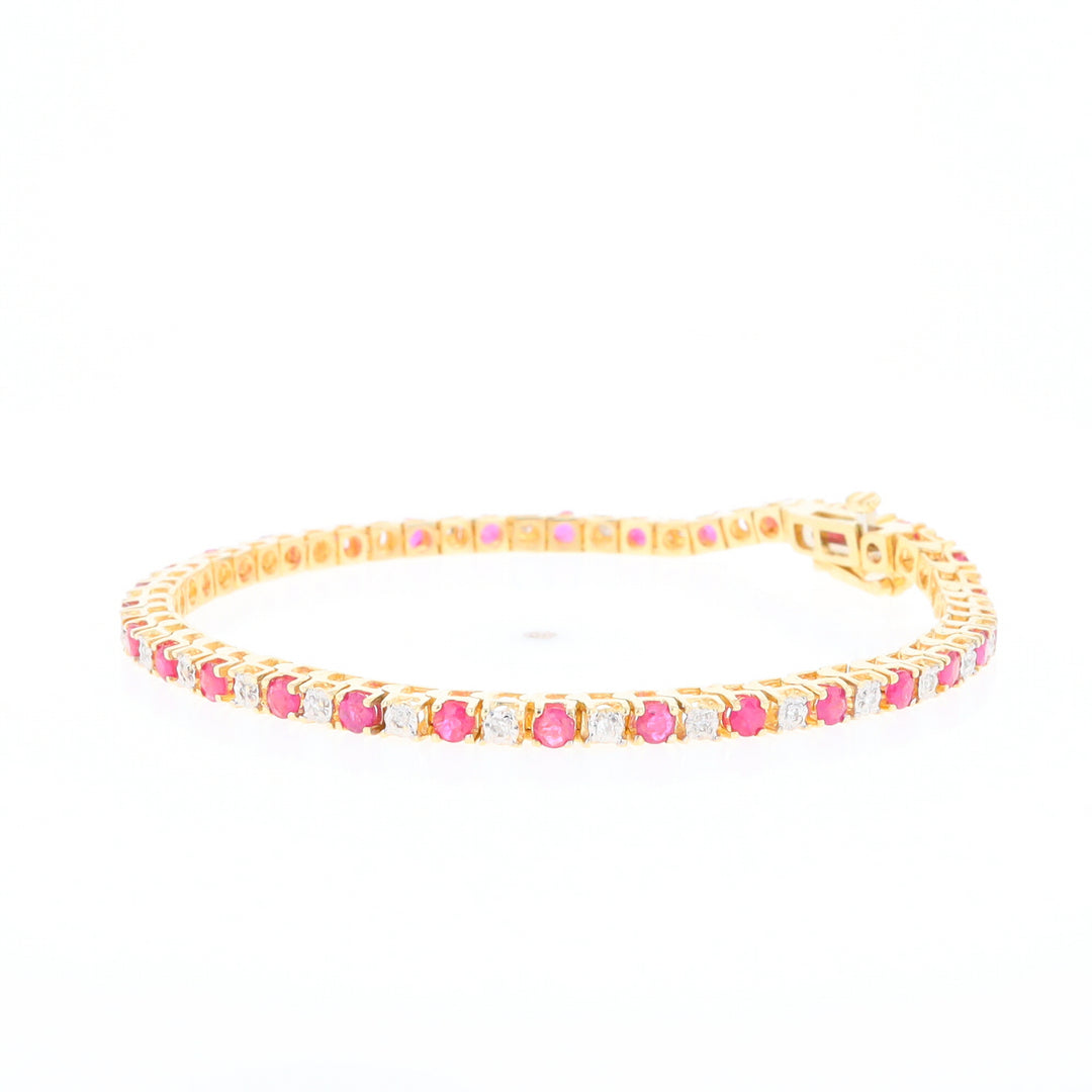 Ruby and Diamond Tennis Bracelet