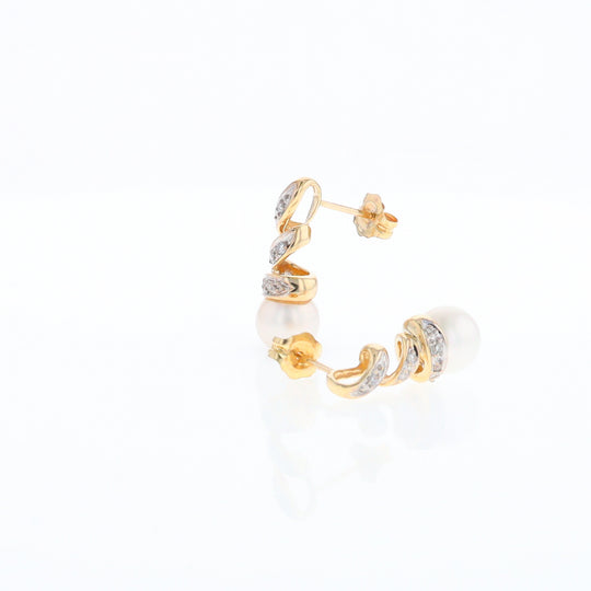 Pearl Spiral Stud Earrings