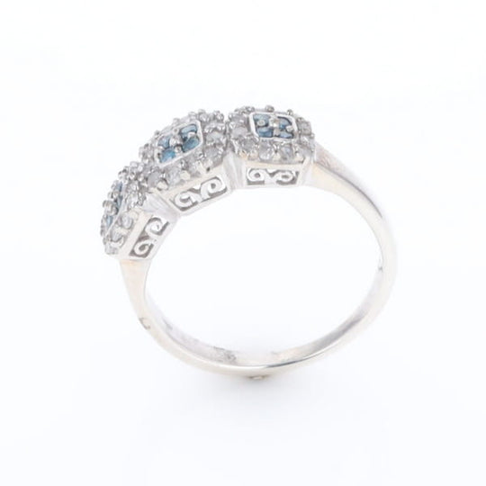 Triple Diamond Halo Ring