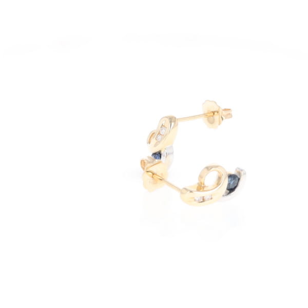 Blue Sapphire Swirl Earrings