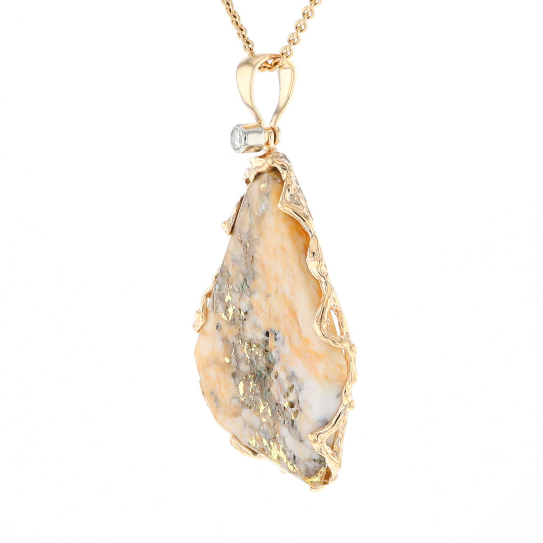 Gold Quartz Freeform Pendant (G3)