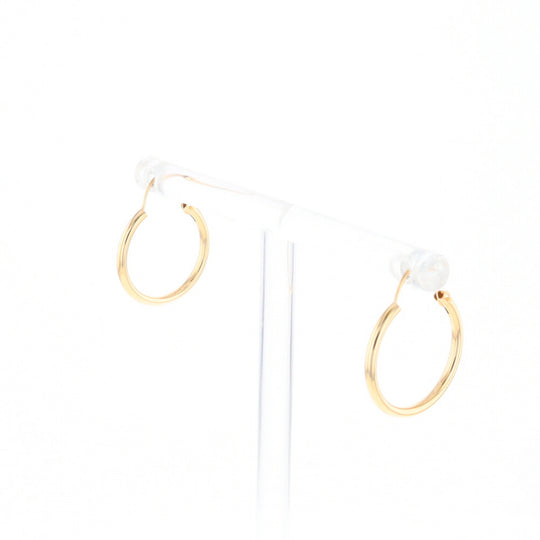 Gold Hollow Tube Hoop Earrings