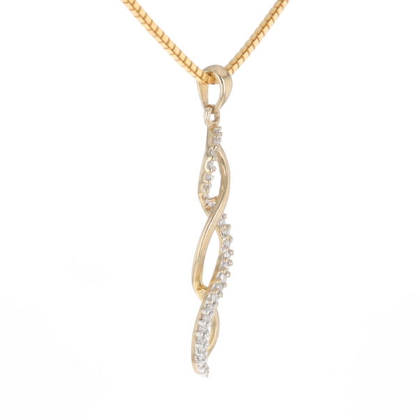 Ribbon Twist Diamond Pendant