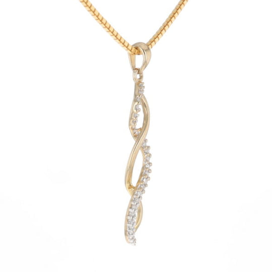 Ribbon Twist Diamond Pendant
