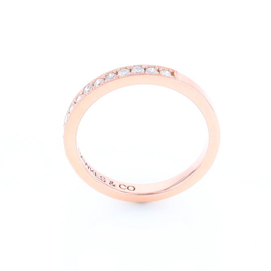 Rose Gold Milgrain Diamond Wedding Band