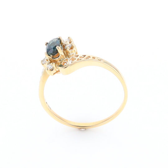 Oval Sapphire Diamond Bypass Ring