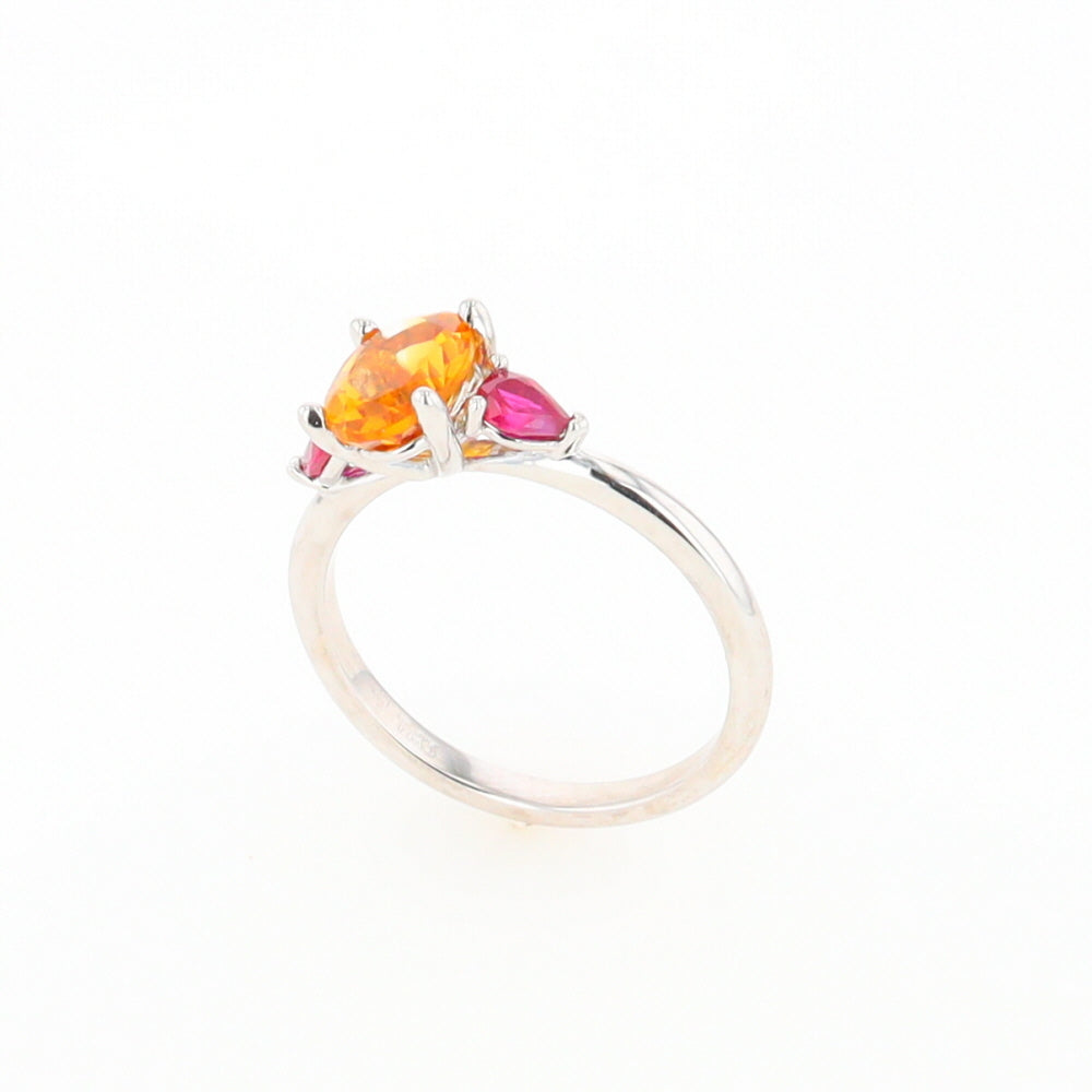 Fall Season Citrine and Ruby Ring