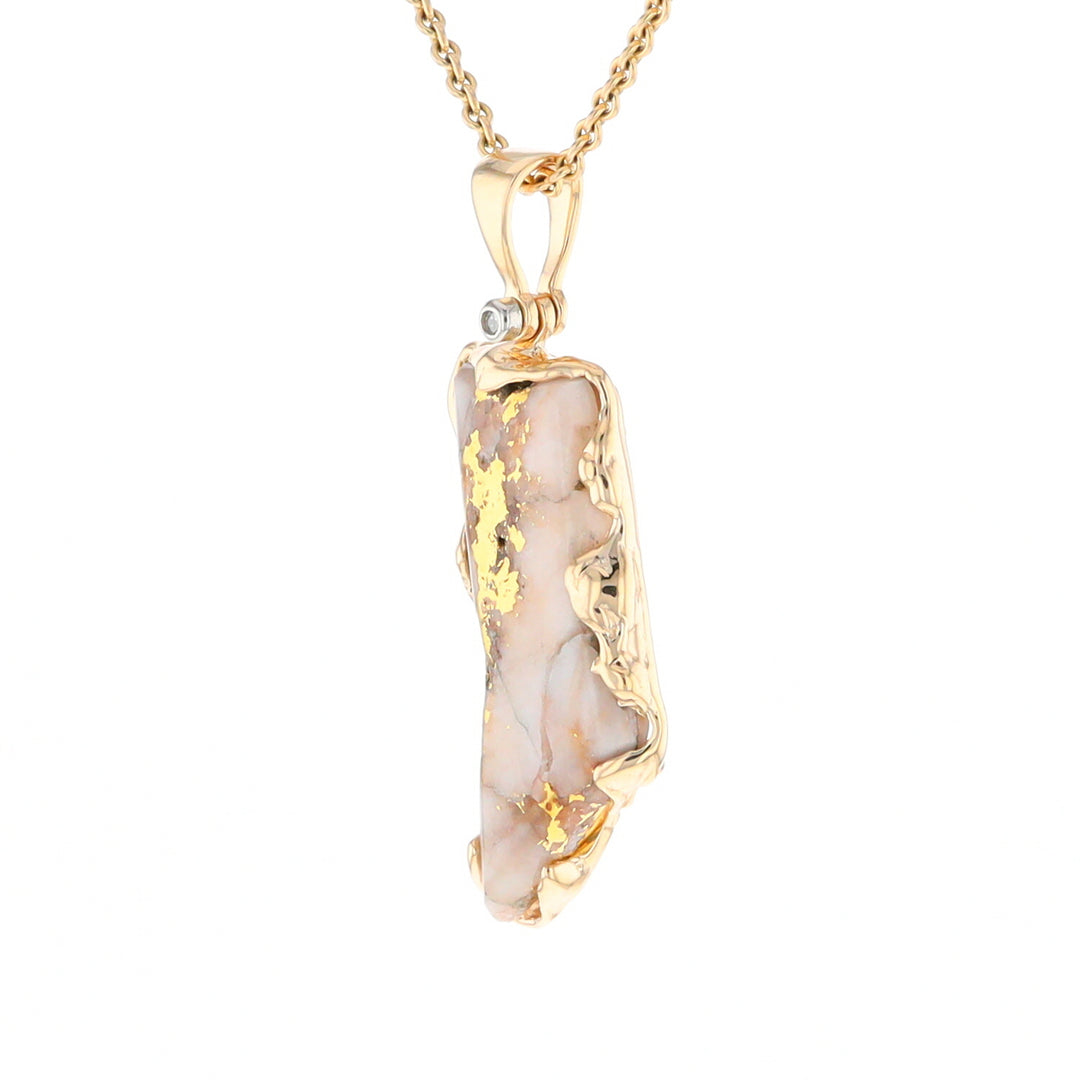 Gold Quartz Freeform Pendant (G2)