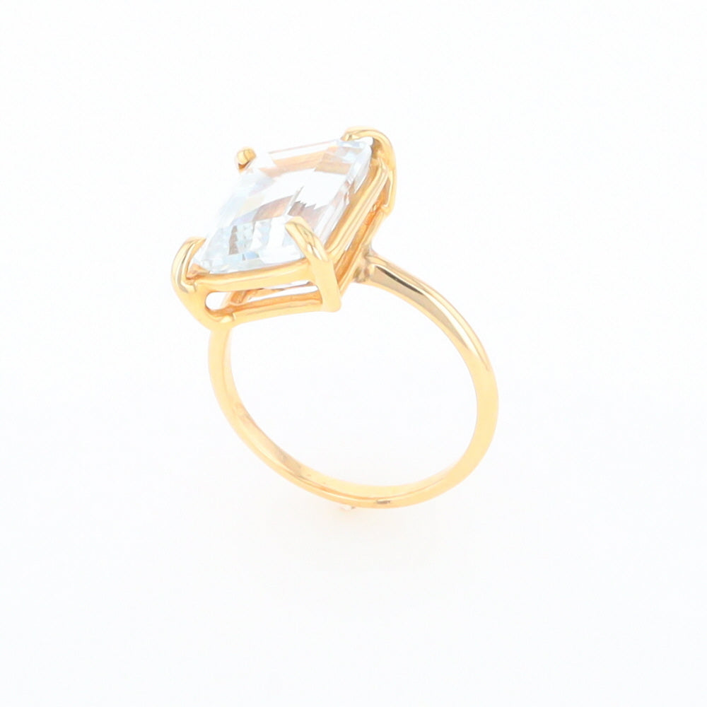 Emerald Cut Blue Topaz Ring