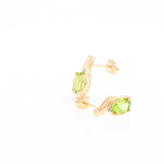 Peridot Ribbon Stud Earrings