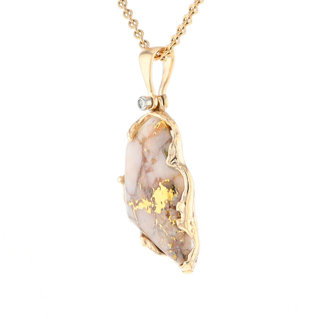 Gold Quartz Freeform Pendant (G2)