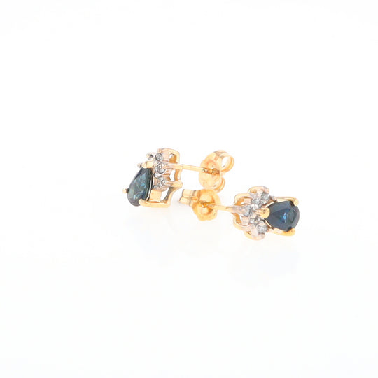 Pear Sapphire & Diamond Earrings