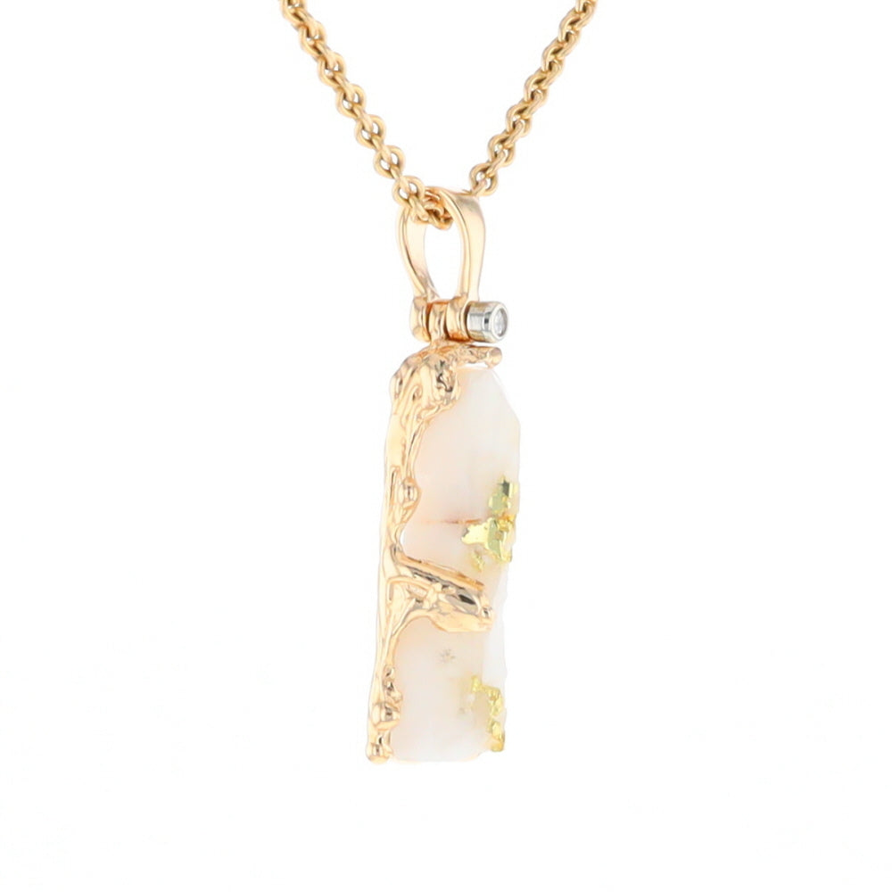 Gold Quartz Freeform Pendant - G1