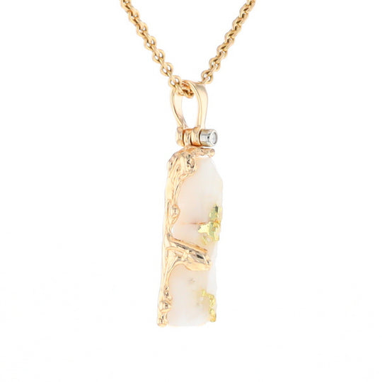 Gold Quartz Freeform Pendant - G1