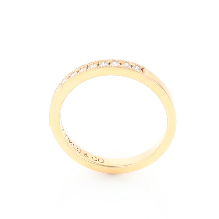 Yellow Gold Milgrain Diamond Wedding Band