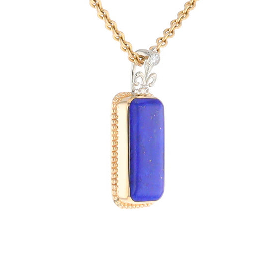 Lapis Milgrain Rectangle Pendant