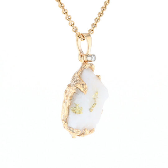 Rough Gold Quartz Freeform Pendant