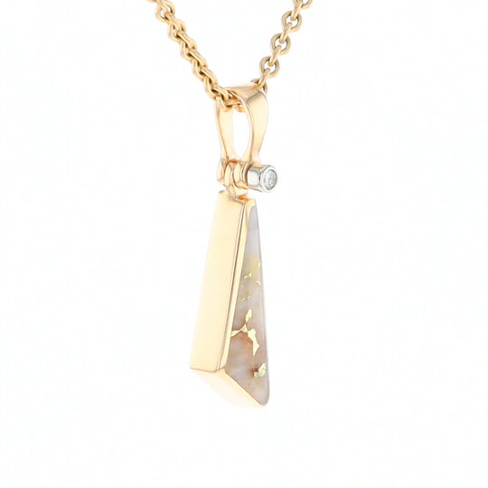 Triangular Gold Quartz Pendant - G2