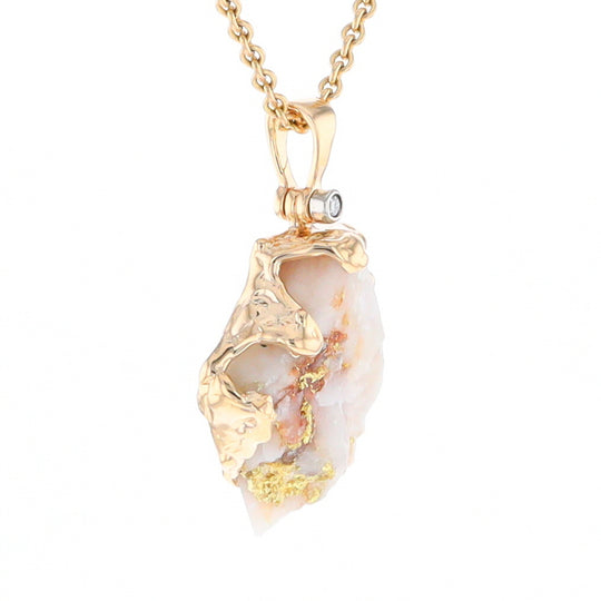 Rough Gold Quartz Free Form Pendant