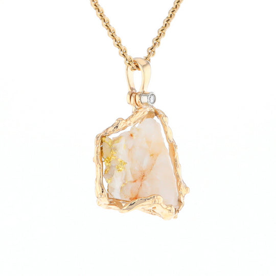 Rough Gold Quartz Freeform Pendant