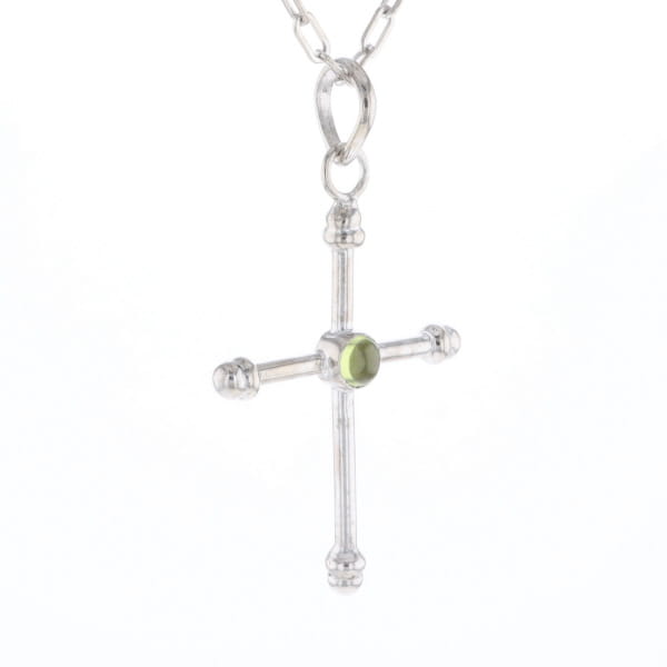 Silver Peridot Cross