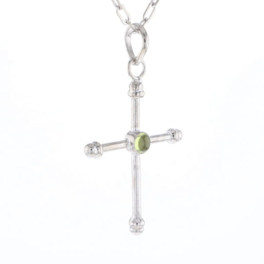 Silver Peridot Cross