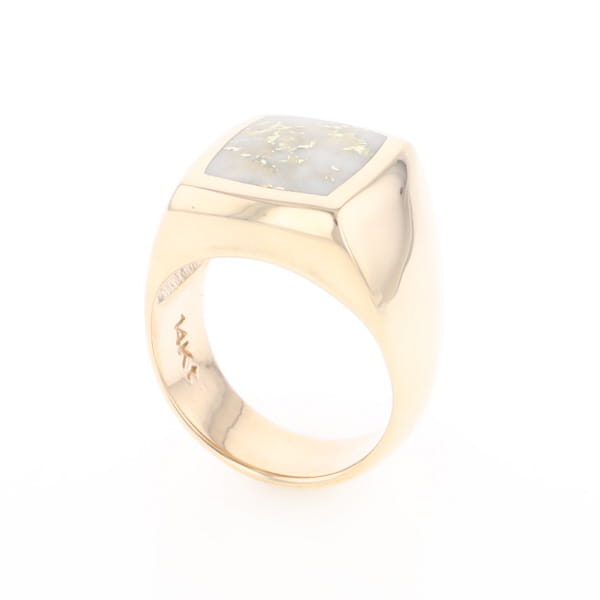 Natural Gold Quartz Men's Ring