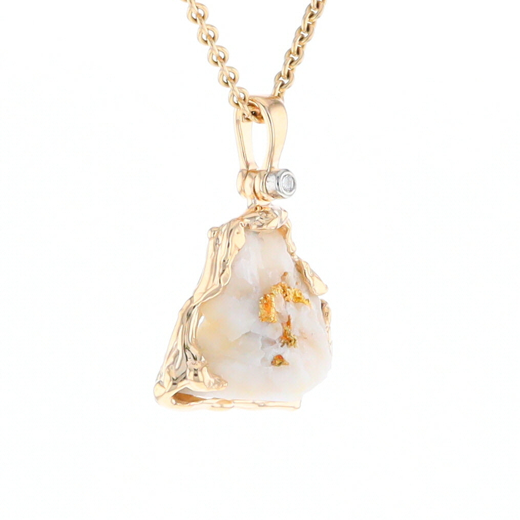 Rough Gold Quartz Free Form Pendant