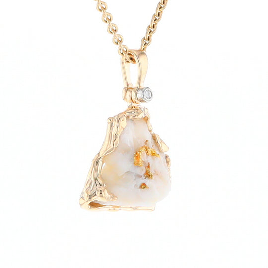 Rough Gold Quartz Free Form Pendant