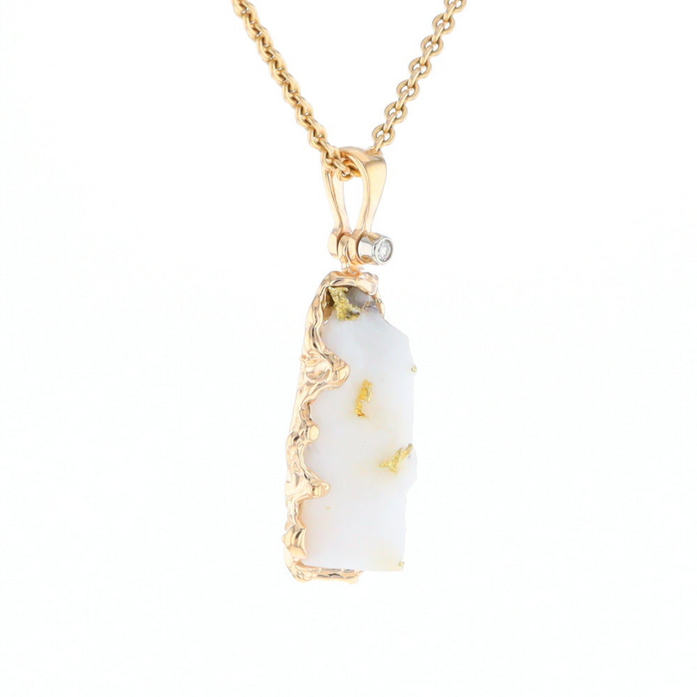 Rough Gold Quartz Freeform Pendant