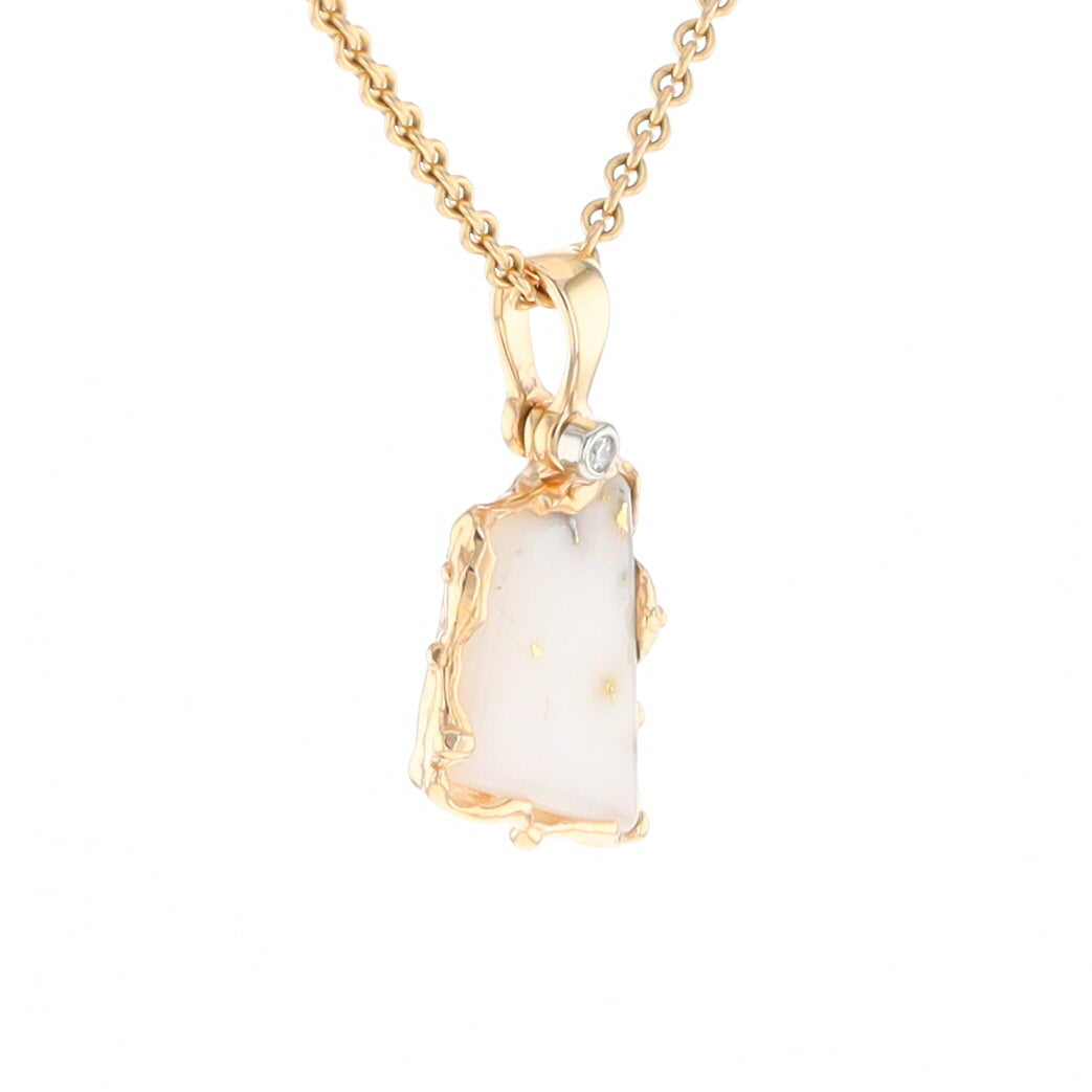 Gold Quartz Freeform Pendant (G2)