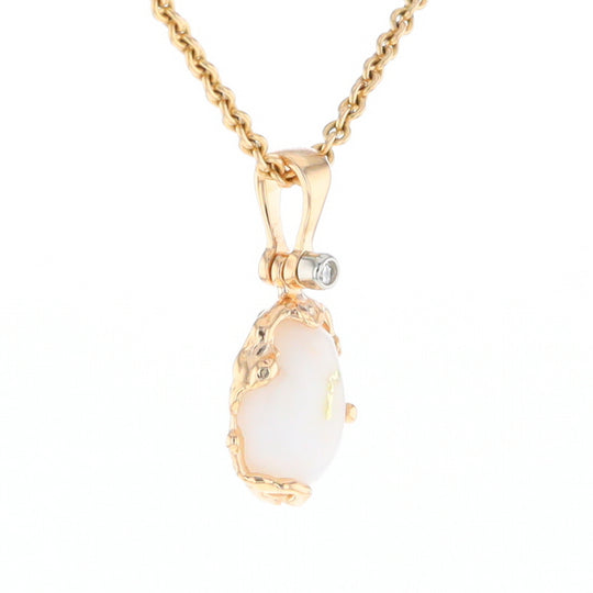 Gold Quartz Freeform Pendant