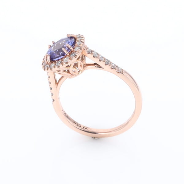 Rose Gold Tanzanite Halo Ring