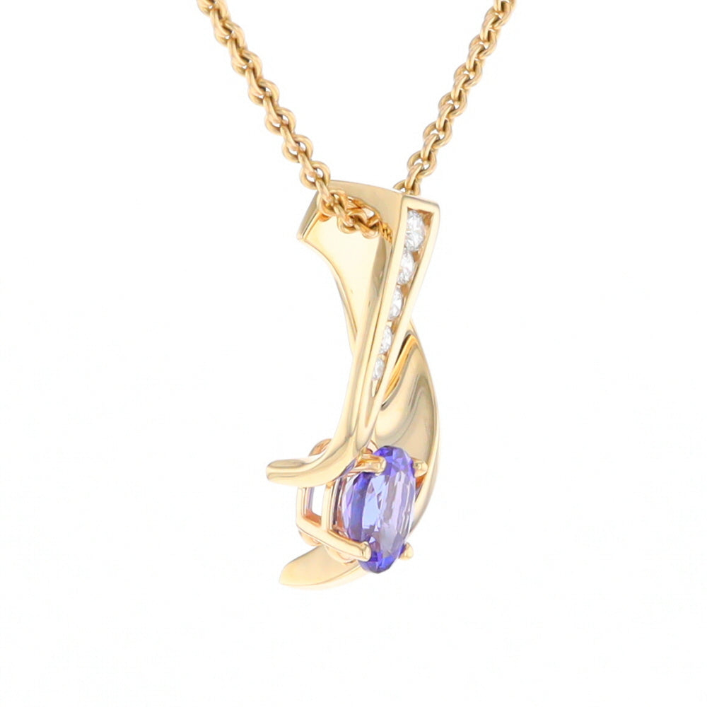 Synthetic Sapphire & Diamond Slide Pendant