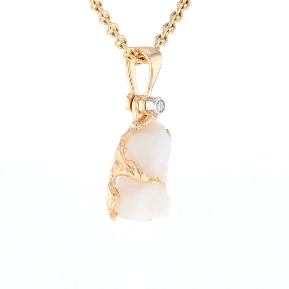 Rough Gold Quartz Freeform Pendant