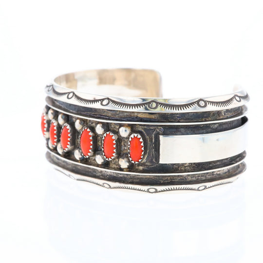 Jackie Singer Navajo Coral Cuff Bracelet