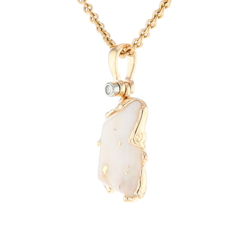 Gold Quartz Freeform Pendant  (G2)