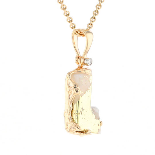 Gold Quartz Freeform Pendant (G2)