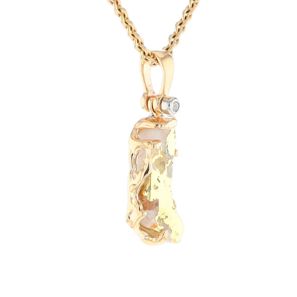 Gold Quartz Freeform Pendant (G2)