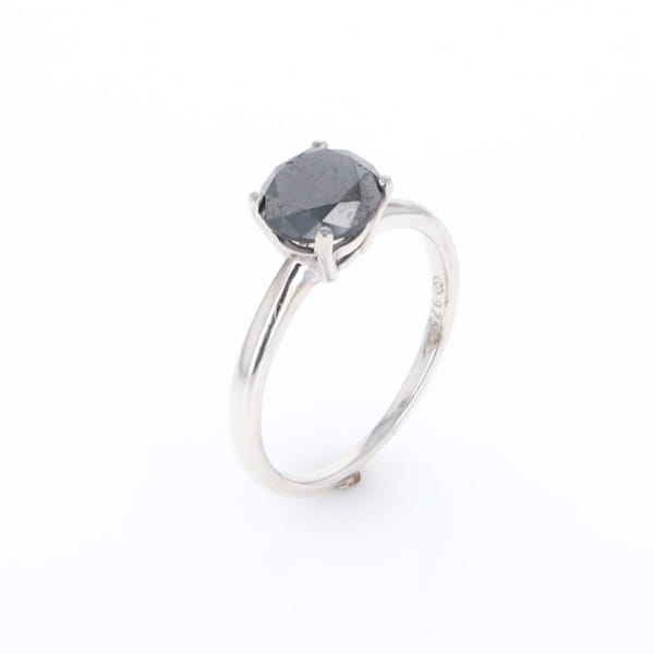 Black Diamond Solitaire Ring