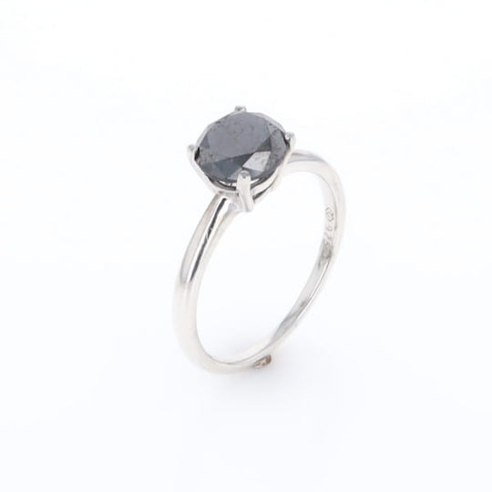 Black Diamond Solitaire Ring