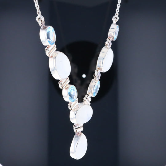 Moonstone & Blue Topaz Necklace