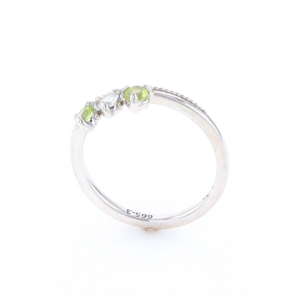 Peridot & Diamond Mother's Ring